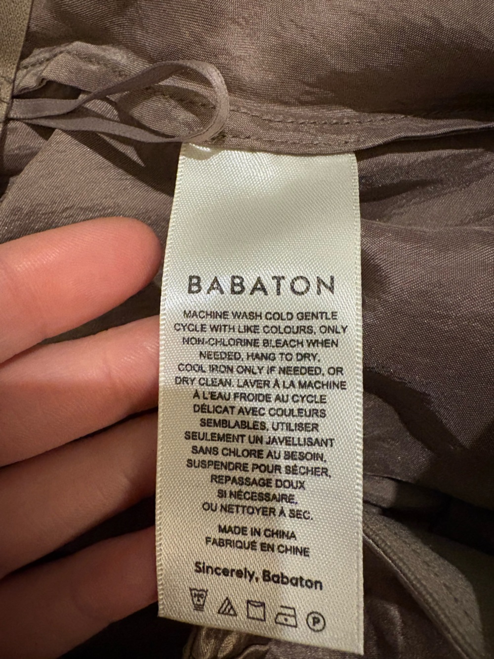 NWOT Babaton Metallic Taupe Satin Midi Skirt Size 4 - Picture 8 of 8